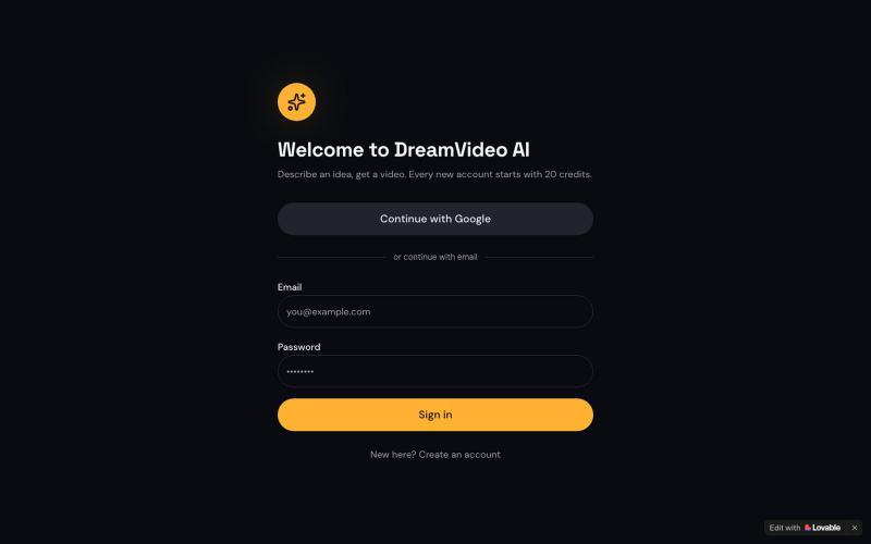 DreamVideo AI — Turn ideas into videos — screenshot