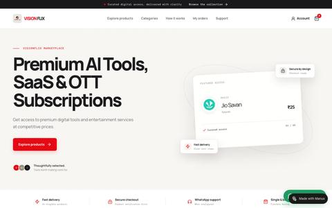 VisionFlix — Premium Digital Tools & Entertainment — screenshot