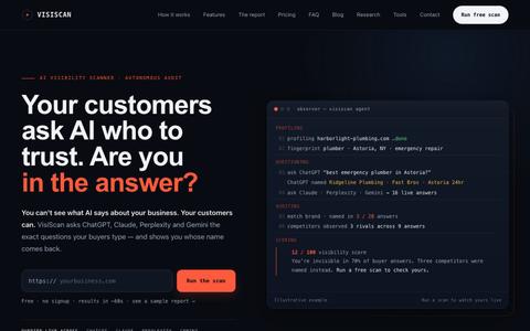 Is AI recommending your business? | VisiScan — screenshot