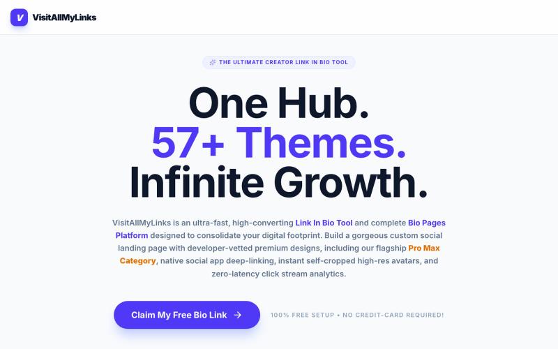VisitAllMyLinks — Your World in One Link — screenshot