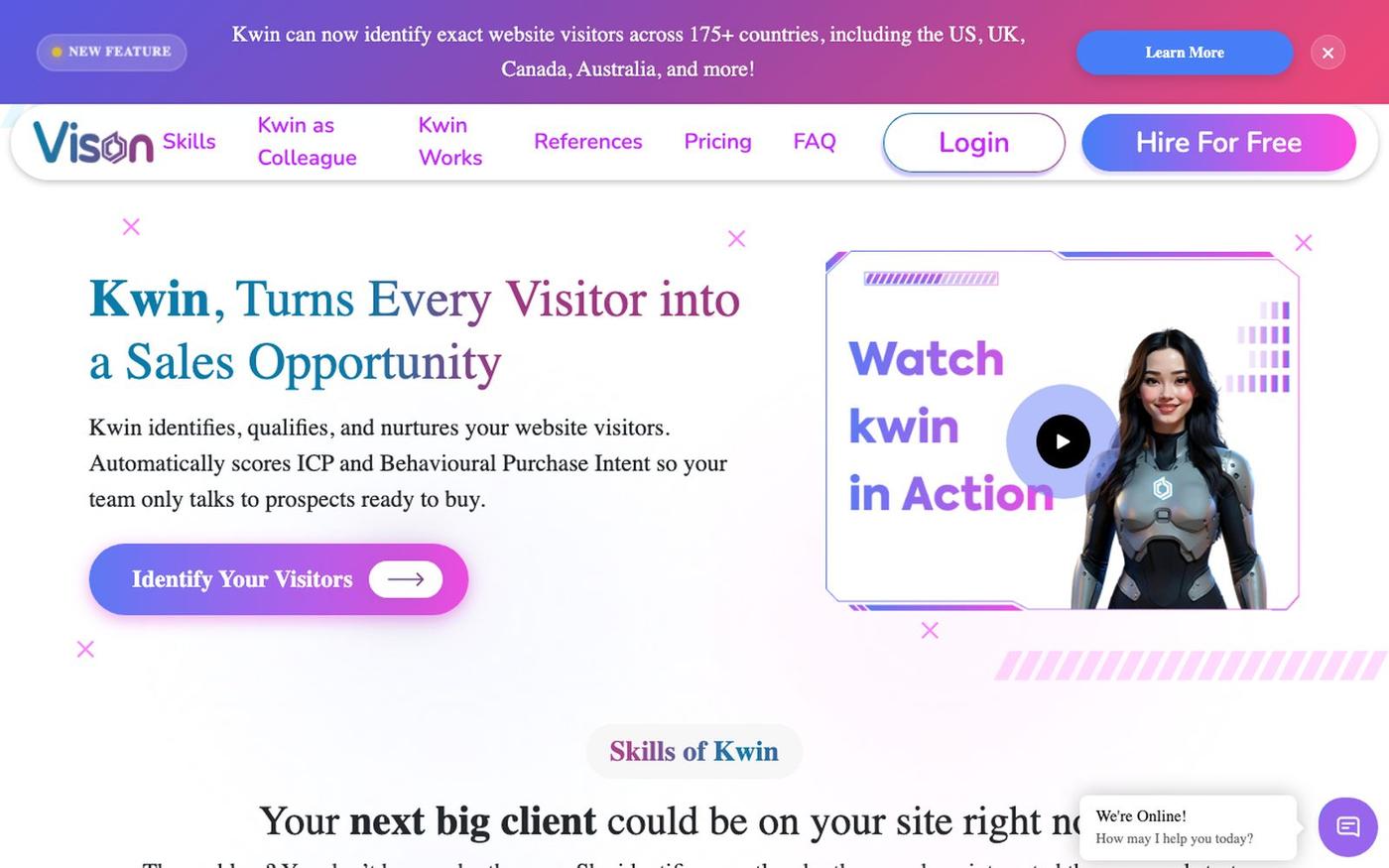 Global B2B Website Visitor Identification Software | Kwin — screenshot