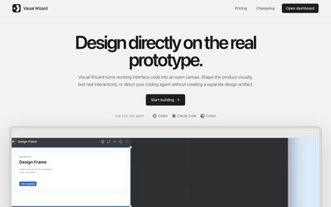 Visual Wizard — Design on working prototypes — screenshot