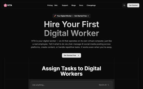 VITA AI: Your Digital Worker for AI Social Media & More | VITA AI — screenshot