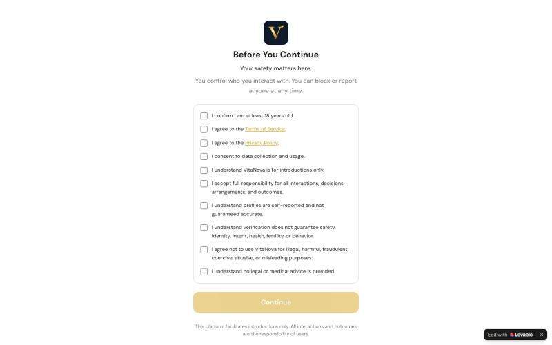 VitaNova — screenshot