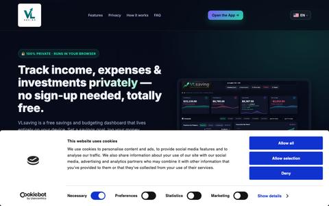 VLsaving — Track Income, Expenses & Investments Privately — screenshot