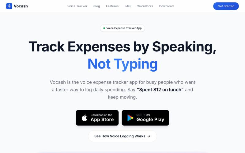 Vocash | Voice Expense Tracker App for Fast Daily Logging — screenshot
