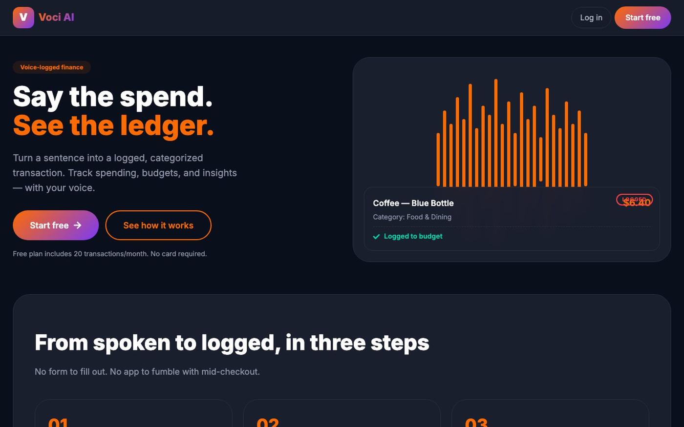 VOCI AI - Voice-Powered Financial Intelligence — screenshot