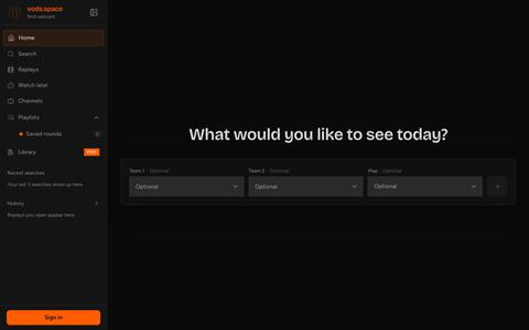 vods.space - find valorant — screenshot