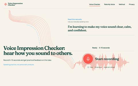 Voice Impression Checker — Free Voice Analysis Online — screenshot
