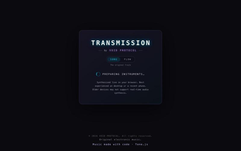 Transmission — VOID PROTOCOL — screenshot
