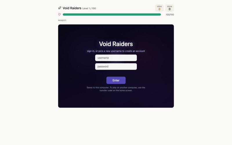 Void Raiders — screenshot