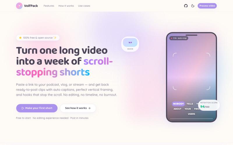 VolfPack — Your shorts factory. — screenshot