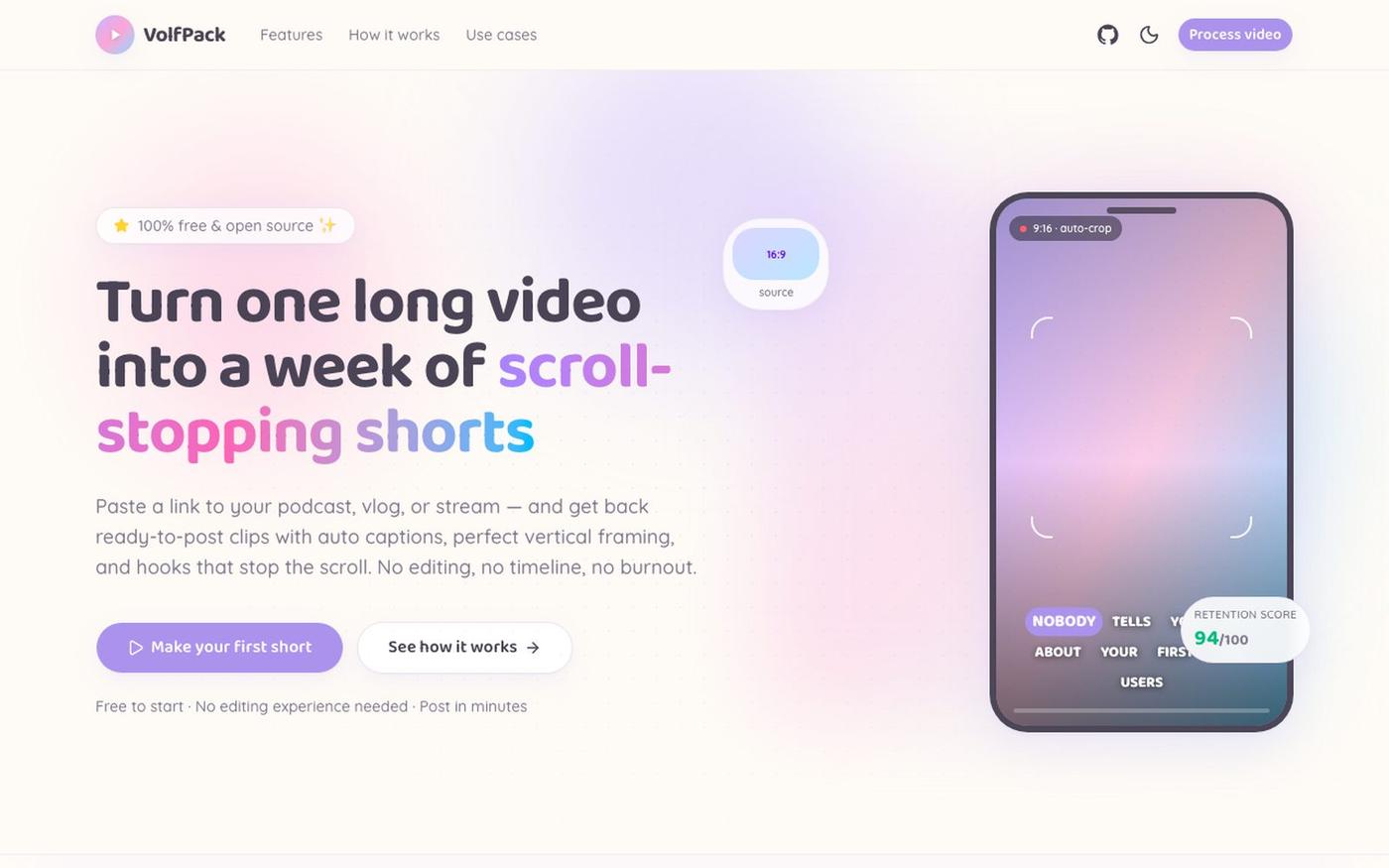 VolfPack — Your shorts factory. — screenshot