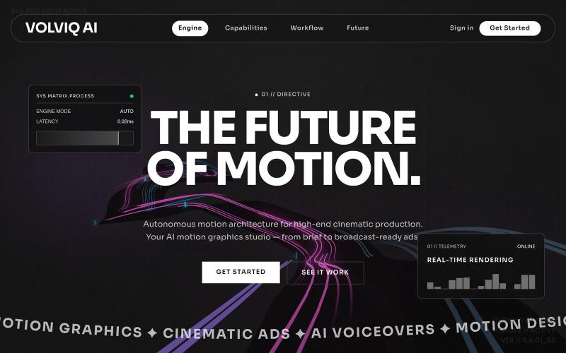 VOLVIQ AI - THE FUTURE OF MOTION — screenshot