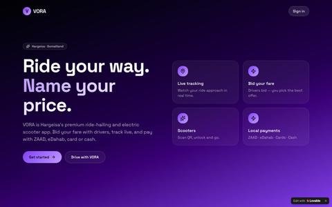 VORA — Ride & Scooter in Hargeisa — screenshot