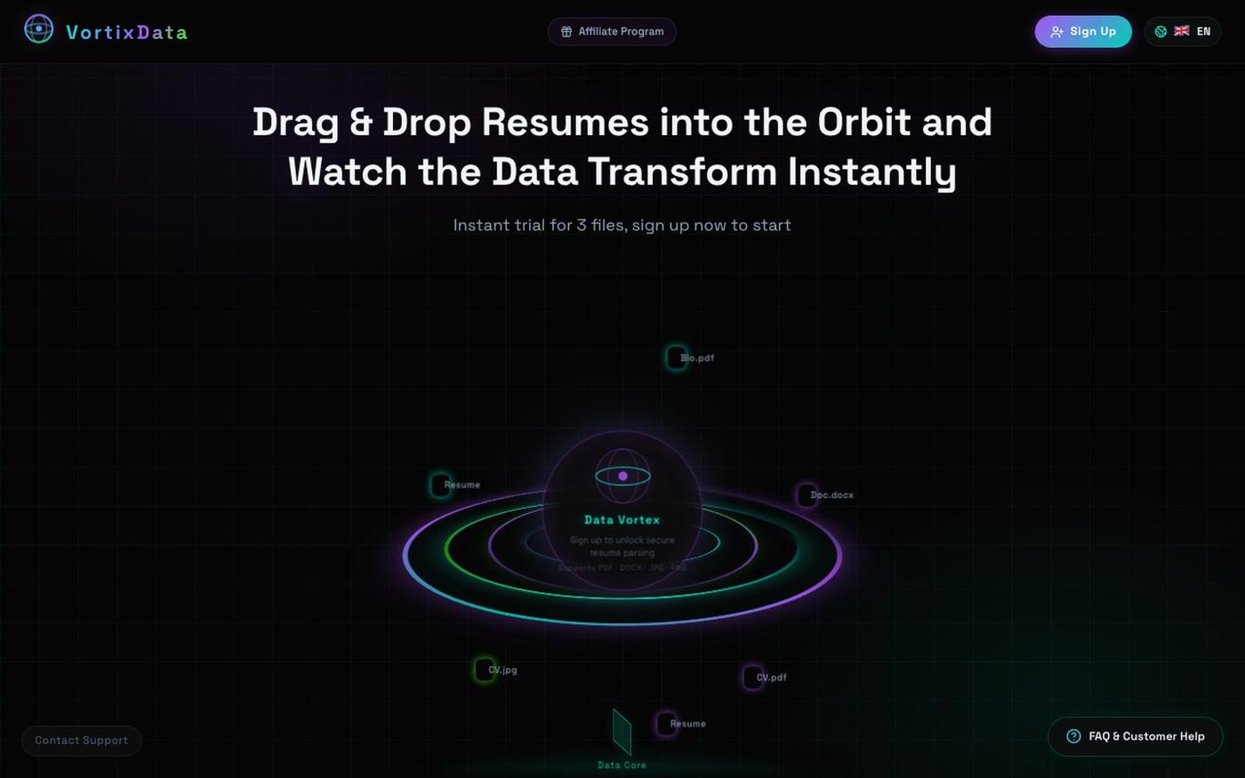 VortixData — AI Resume Parsing — screenshot