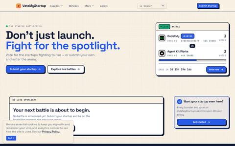 VoteMyStartup — Put Your Startup to the Vote — screenshot
