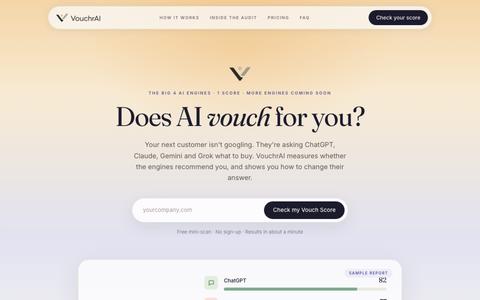 VouchrAI | Does AI vouch for you? — screenshot
