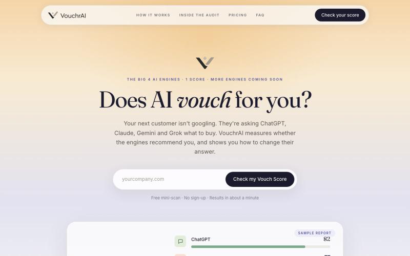 VouchrAI | Does AI vouch for you? — screenshot