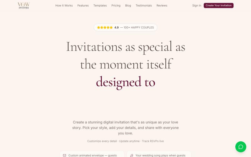 Vow Invites — Beautiful Digital Invitations — screenshot