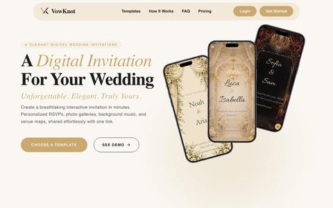 Vowknot | Premium Digital Wedding Invitations — screenshot