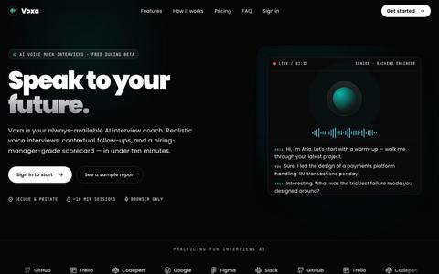Voxa | AI-powered Mock Interviews — screenshot