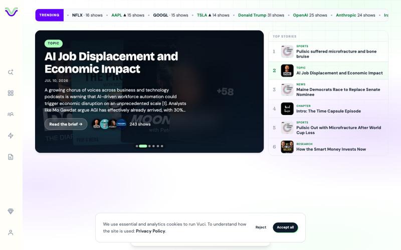 Vuci — the search engine for spoken ideas — screenshot