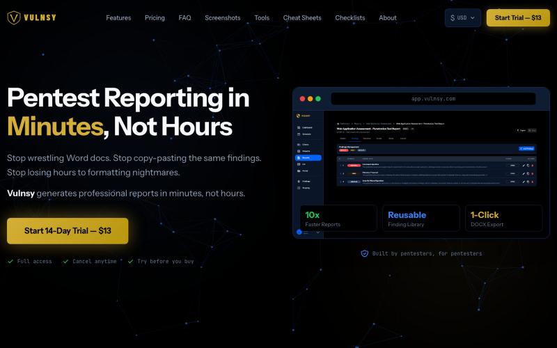 Vulnsy - Pentest Reporting Platform for Security Teams — screenshot