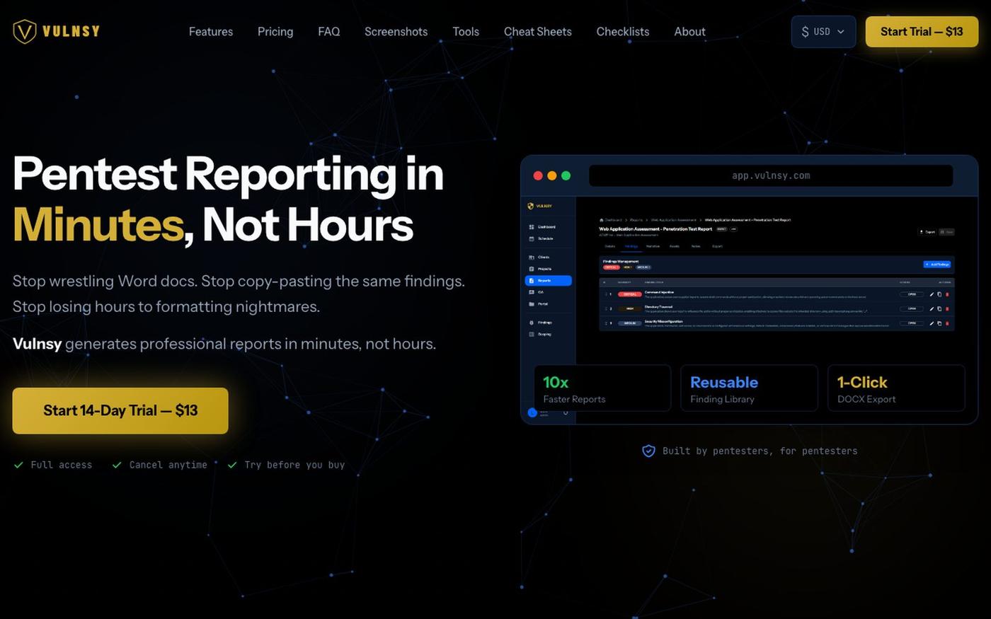 Vulnsy - Pentest Reporting Platform for Security Teams — screenshot