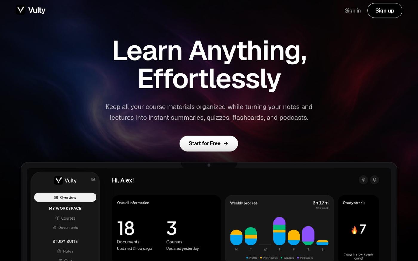 Vulty - From raw notes to complete study sets — screenshot