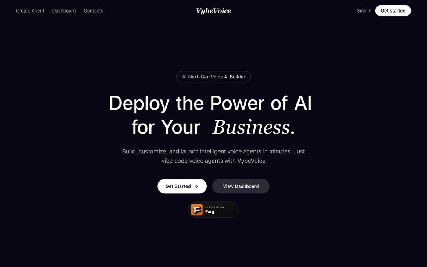VybeVoice – AI Voice Agent Builder — screenshot