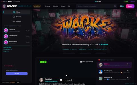 Wacké — Unfiltered Gen-Z Streaming | Powered by Wacké AI — screenshot