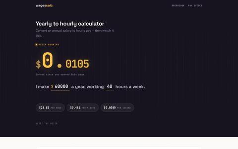 Yearly to Hourly Calculator | Annual Salary to Hourly Pay (2026) — screenshot