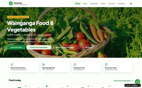 Wainganga Food & Vegetables — Farm Fresh Veggies in Nagpur — screenshot