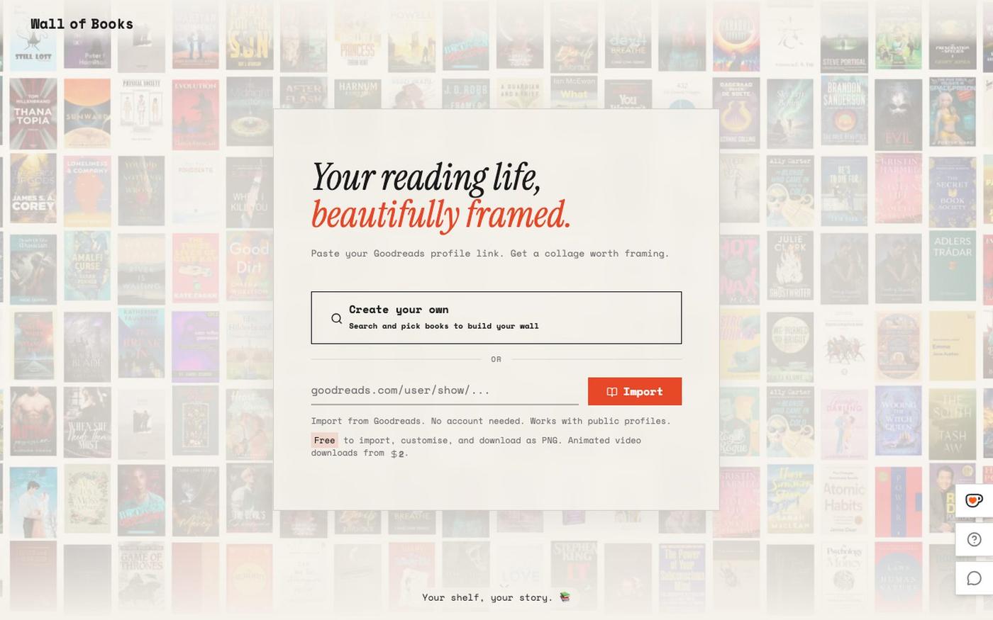 Wall of Books - Turn your bookshelf into art — screenshot