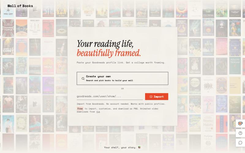Wall of Books - Turn your bookshelf into art — screenshot
