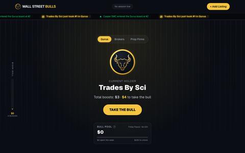 Wall Street Bulls — Pay-to-Rank Trading Leaderboard — screenshot