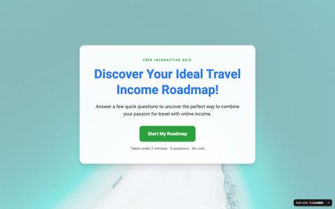 Travel Income Roadmap Builder — Find Your Model — screenshot
