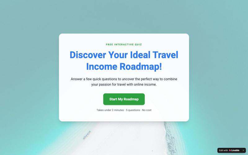 Travel Income Roadmap Builder — Find Your Model — screenshot