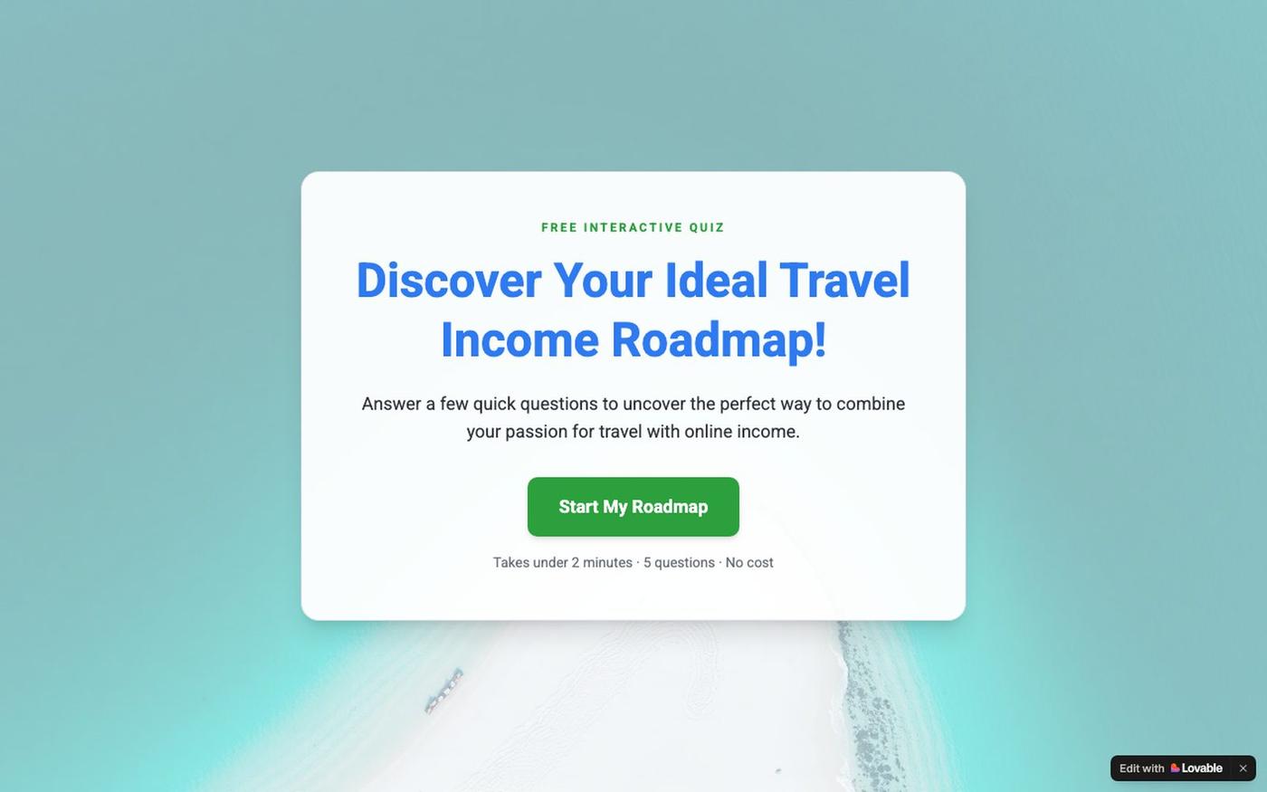 Travel Income Roadmap Builder — Find Your Model — screenshot
