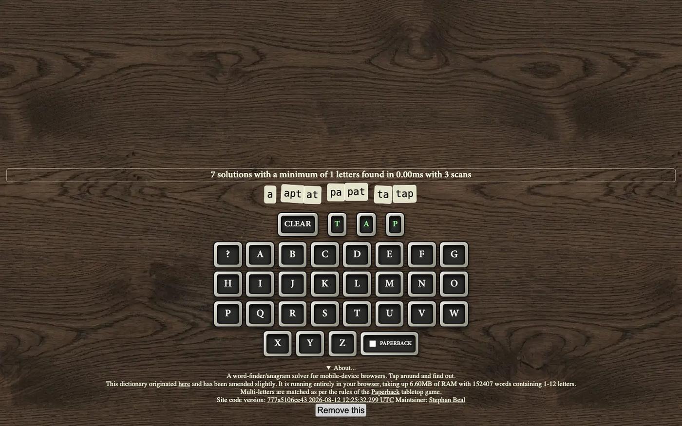 Words — screenshot