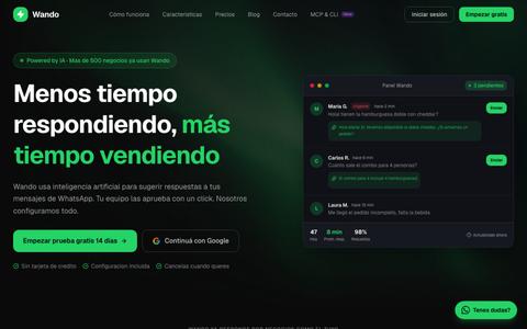 Wando — Menos tiempo respondiendo, más tiempo vendiendo — screenshot