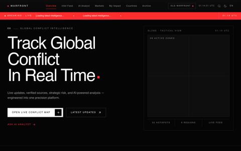 WARFRONT — Real-Time Global Conflict Intelligence — screenshot