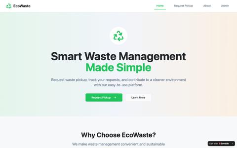 EcoWaste - Smart Waste Management System — screenshot