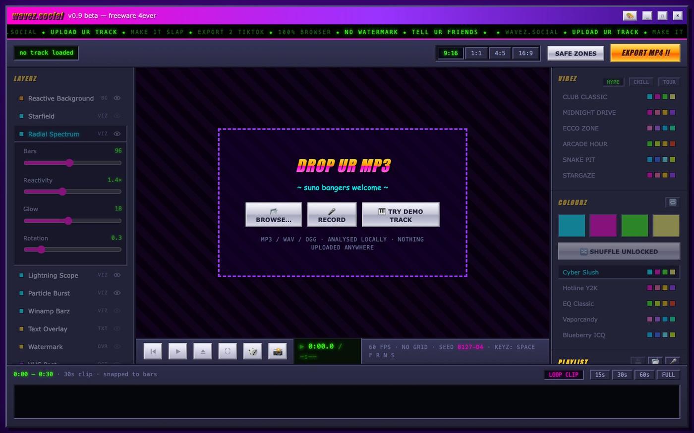 wavez.social — make ur music slap — screenshot