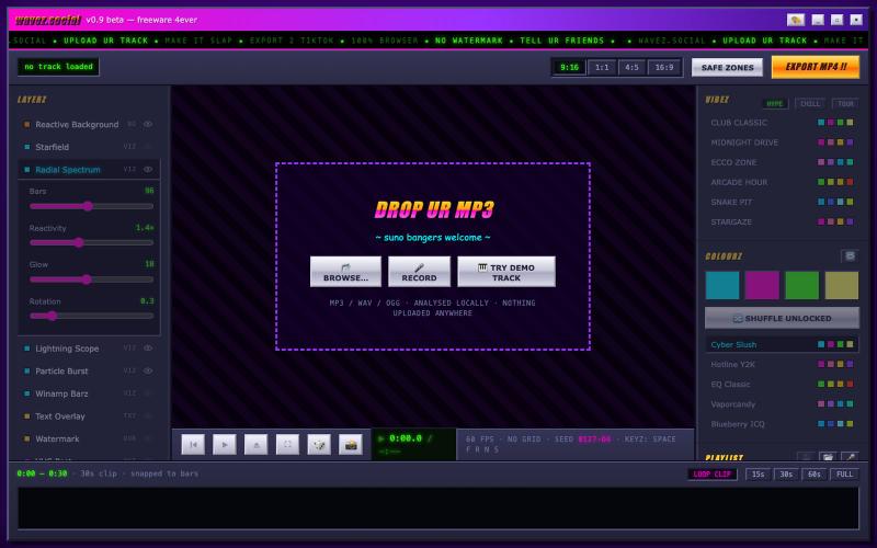 wavez.social — make ur music slap — screenshot