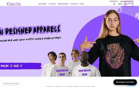 Custom AI-Generated Apparel with Fast Shipping | Wearlie — screenshot