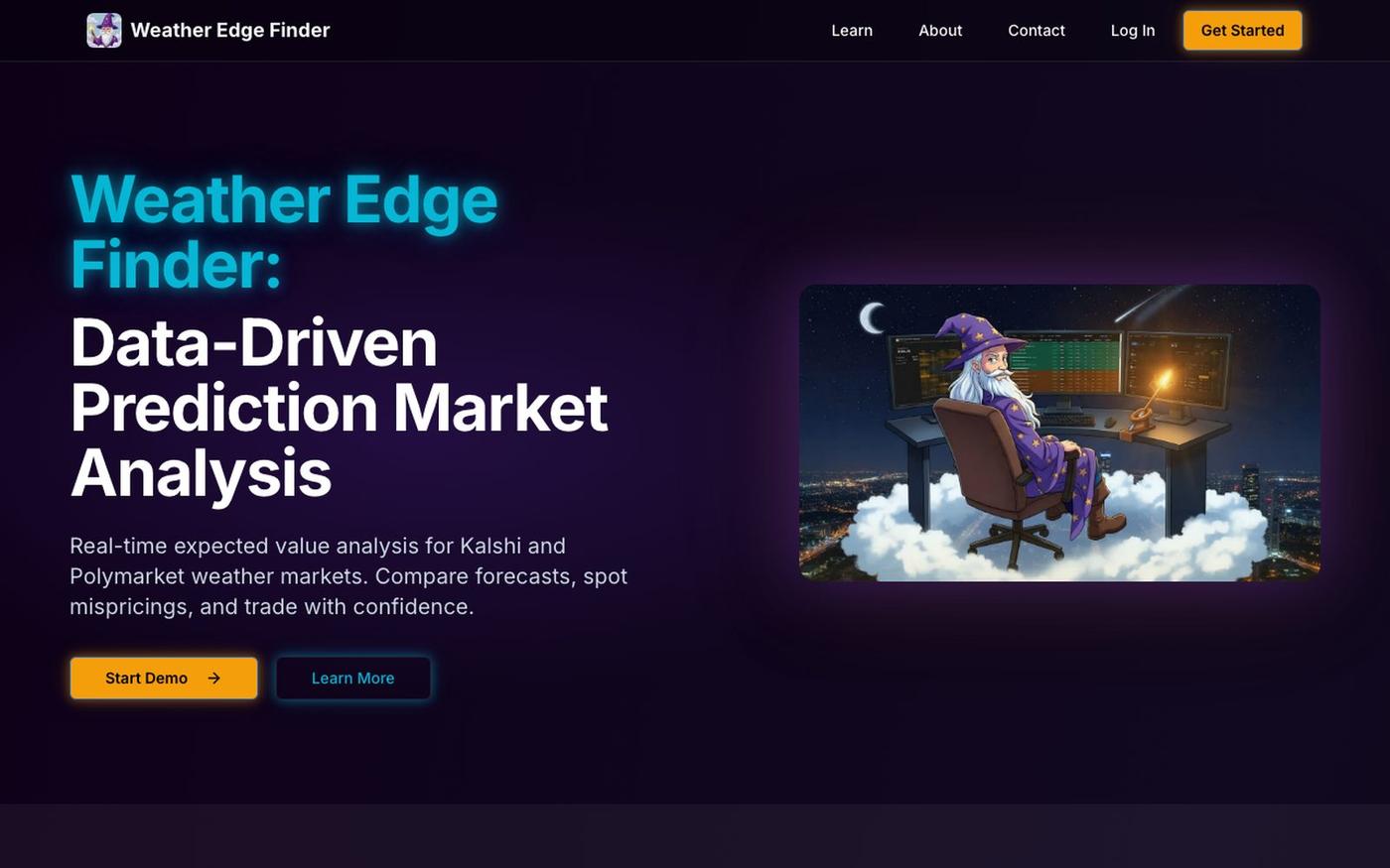 Weather Edge Finder - Data-Backed Prediction Market Analysis — screenshot