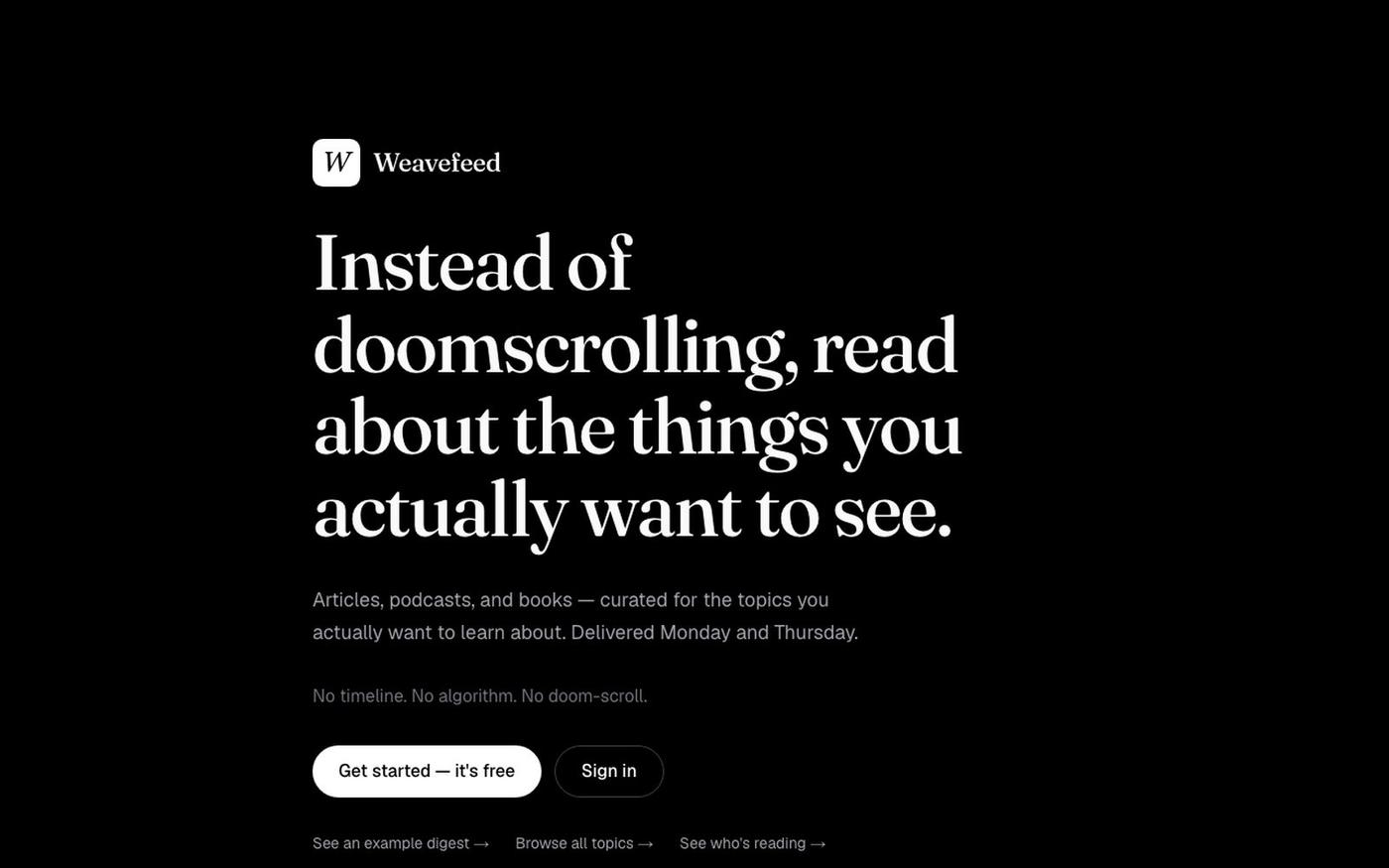 Weavefeed — screenshot
