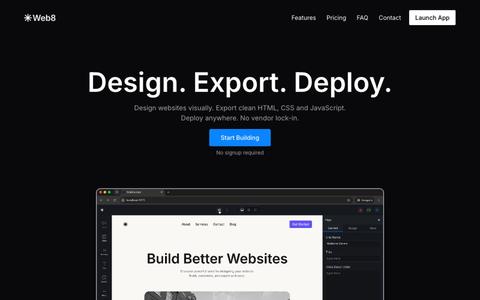 No-code Website Builder for Developers - Web8 — screenshot